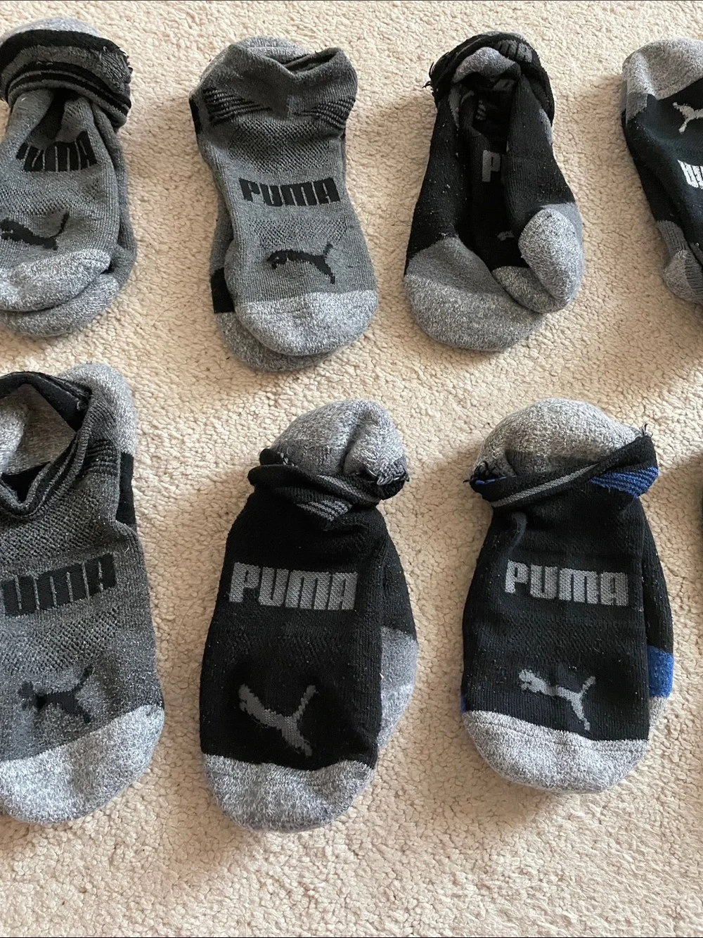 Puma Men’s Low-Cut Athletic Socks - Gray & Black (10 Pack)